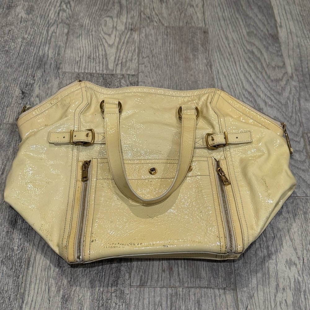 YSL Saint Laurent cream downtown leather Rive Gauche bag - Picture 2 of 11